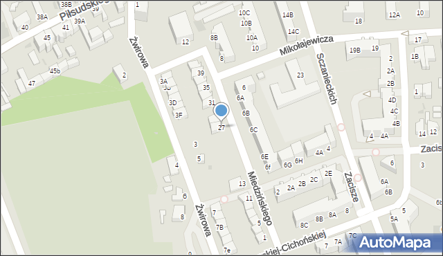 Rawicz, Miedzińskiego Józefa, 27, mapa Rawicz