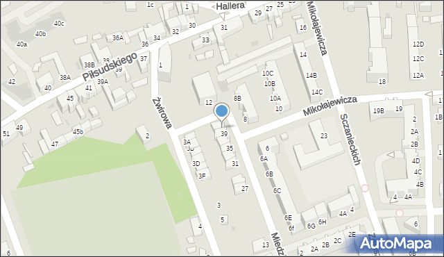 Rawicz, Miedzińskiego Józefa, 41, mapa Rawicz