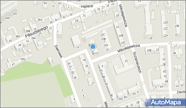 Rawicz, Miedzińskiego Józefa, 8, mapa Rawicz