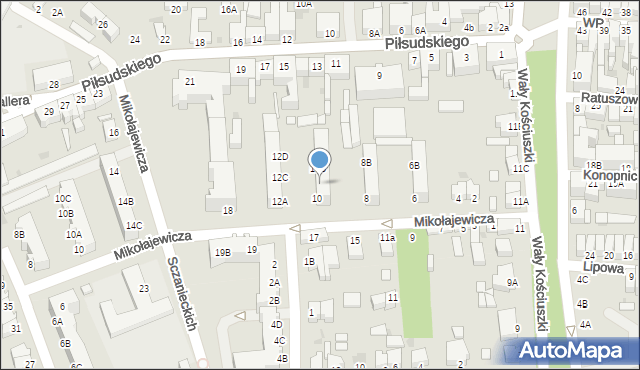 Rawicz, Mikołajewicza Stanisława, 10A, mapa Rawicz