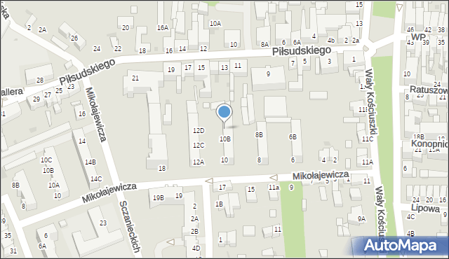 Rawicz, Mikołajewicza Stanisława, 10C, mapa Rawicz