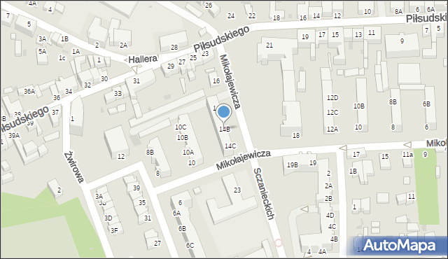 Rawicz, Mikołajewicza Stanisława, 14B, mapa Rawicz