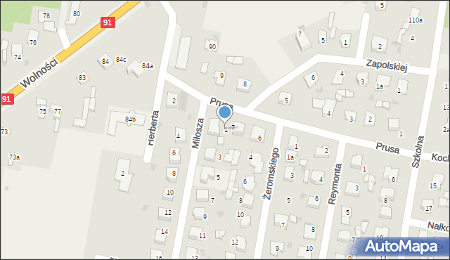 Rędziny, Miłosza, 1, mapa Rędziny