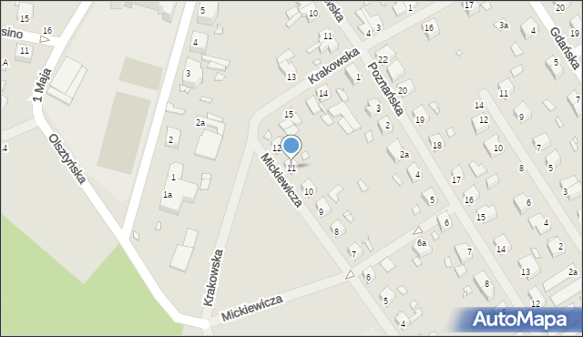 Resko, Mickiewicza Adama, 11, mapa Resko