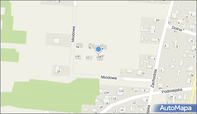 Rogów, Miodowa, 11e, mapa Rogów