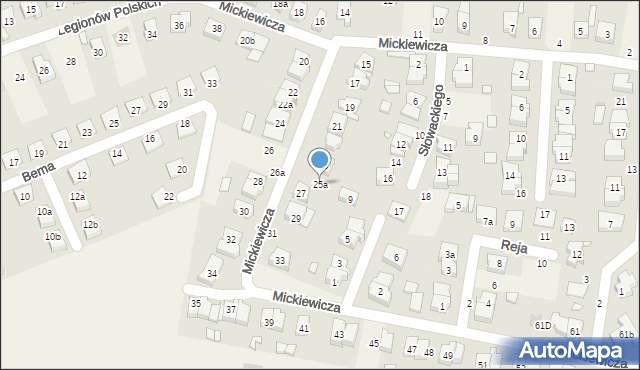 Rokietnica, Mickiewicza Adama, 25a, mapa Rokietnica