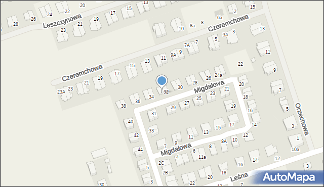 Rokietnica, Migdałowa, 32a, mapa Rokietnica