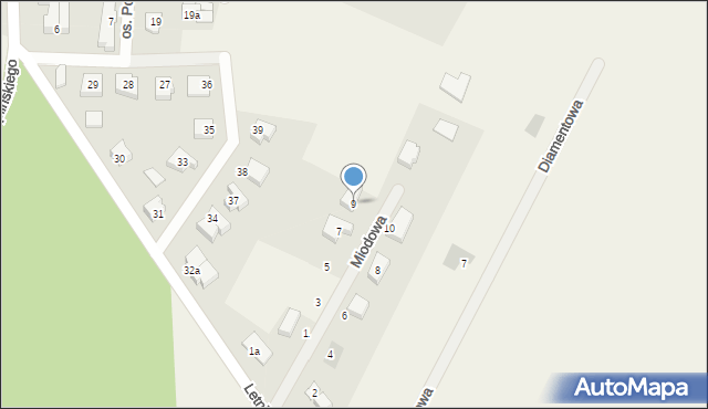 Rokocin, Miodowa, 9, mapa Rokocin