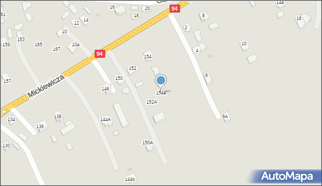 Ropczyce, Mickiewicza Adama, 154a, mapa Ropczyce