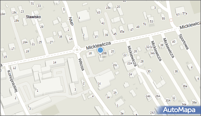 Ropczyce, Mickiewicza Adama, 18a, mapa Ropczyce