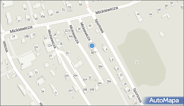 Ropczyce, Mickiewicza Adama, 36, mapa Ropczyce