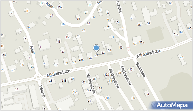 Ropczyce, Mickiewicza Adama, 49, mapa Ropczyce