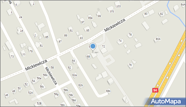 Ropczyce, Mickiewicza Adama, 70A, mapa Ropczyce