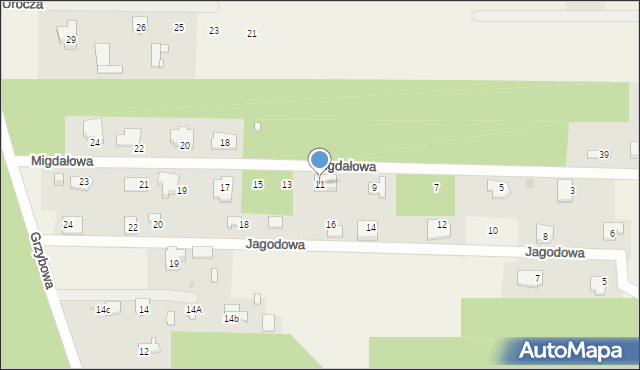 Rozalin, Migdałowa, 11, mapa Rozalin