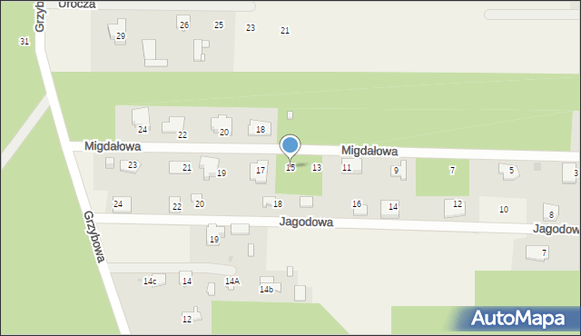 Rozalin, Migdałowa, 15, mapa Rozalin