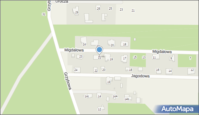 Rozalin, Migdałowa, 21, mapa Rozalin