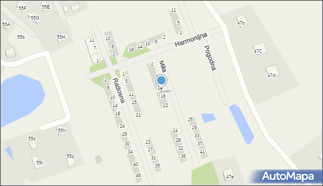 Różnowo, Miła, 16, mapa Różnowo