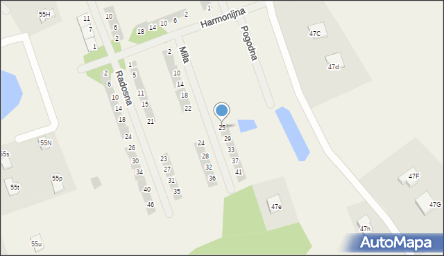 Różnowo, Miła, 25, mapa Różnowo