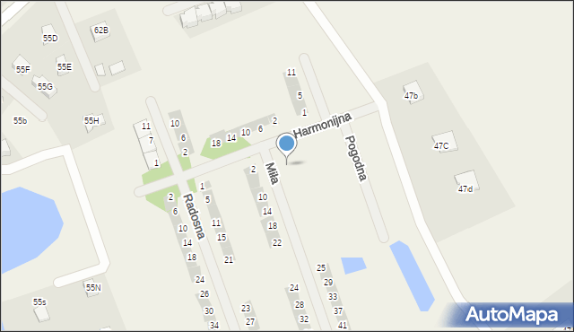 Różnowo, Miła, 3, mapa Różnowo