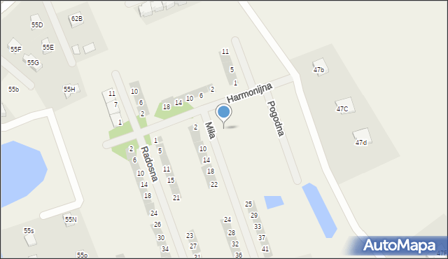 Różnowo, Miła, 5, mapa Różnowo