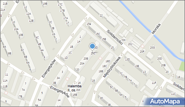 Ruda Śląska, Międzyblokowa, 20C, mapa Rudy Śląskiej