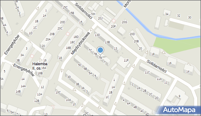 Ruda Śląska, Międzyblokowa, 7A, mapa Rudy Śląskiej