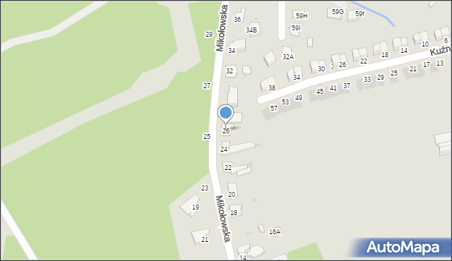 Ruda Śląska, Mikołowska, 26, mapa Rudy Śląskiej