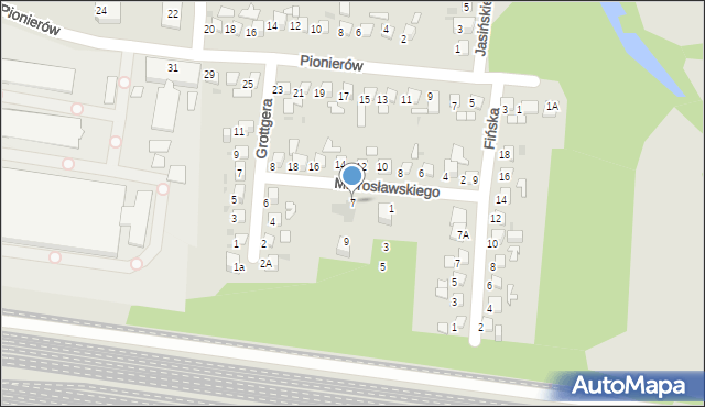 Ruda Śląska, Mierosławskiego Ludwika, gen., 7, mapa Rudy Śląskiej