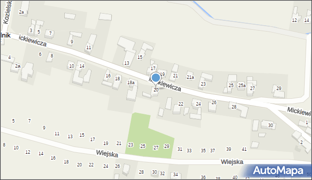 Rudnik, Mickiewicza Adama, 20, mapa Rudnik