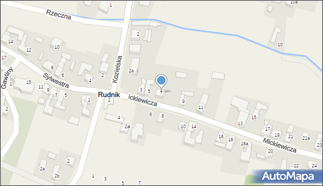 Rudnik, Mickiewicza Adama, 7, mapa Rudnik
