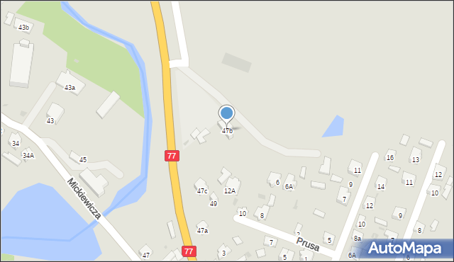 Rudnik nad Sanem, Mickiewicza Adama, 47b, mapa Rudnik nad Sanem