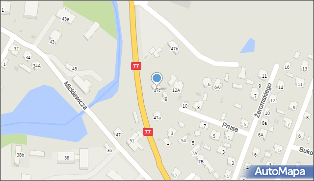 Rudnik nad Sanem, Mickiewicza Adama, 47c, mapa Rudnik nad Sanem