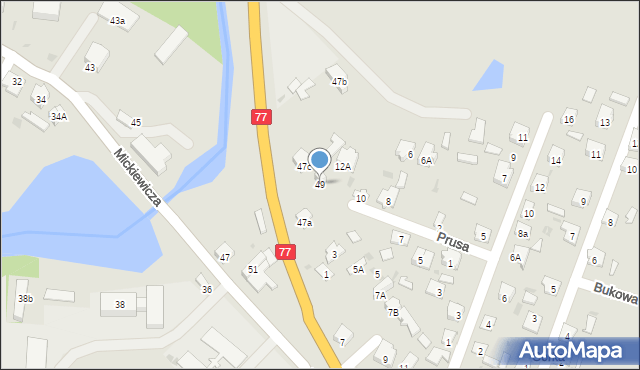 Rudnik nad Sanem, Mickiewicza Adama, 49, mapa Rudnik nad Sanem