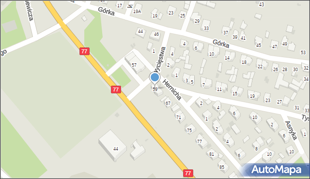 Rudnik nad Sanem, Mickiewicza Adama, 59, mapa Rudnik nad Sanem