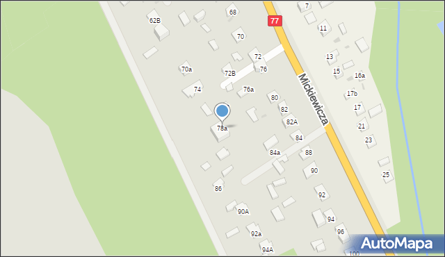 Rudnik nad Sanem, Mickiewicza Adama, 80a, mapa Rudnik nad Sanem