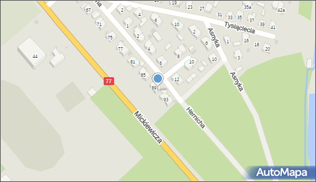 Rudnik nad Sanem, Mickiewicza Adama, 91, mapa Rudnik nad Sanem