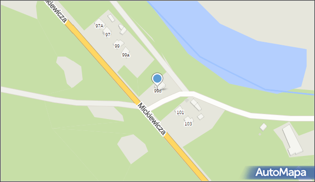 Rudnik nad Sanem, Mickiewicza Adama, 99d, mapa Rudnik nad Sanem