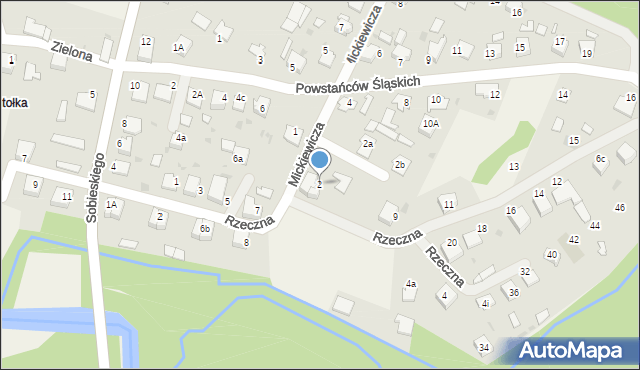 Rudy, Mickiewicza Adama, 2, mapa Rudy