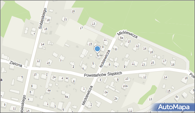 Rudy, Mickiewicza Adama, 7, mapa Rudy