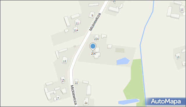 Rusiec, Mickiewicza Adama, 20A, mapa Rusiec