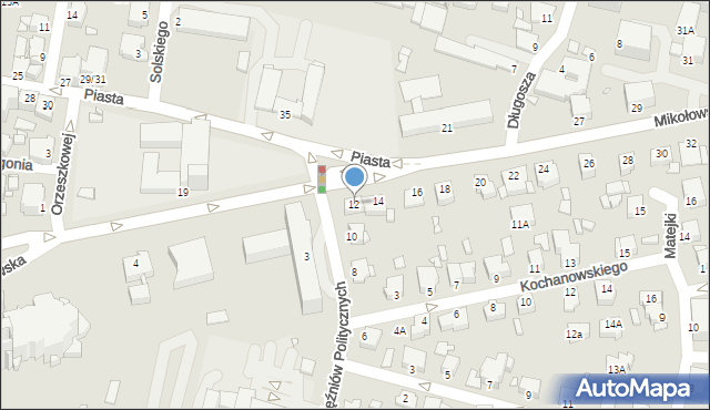 Rybnik, Mikołowska, 12, mapa Rybnika