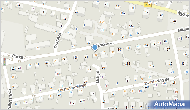 Rybnik, Mikołowska, 30, mapa Rybnika