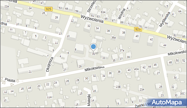 Rybnik, Mikołowska, 31, mapa Rybnika