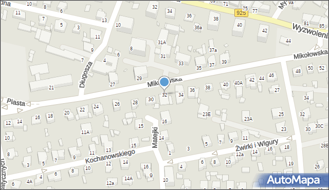 Rybnik, Mikołowska, 32, mapa Rybnika