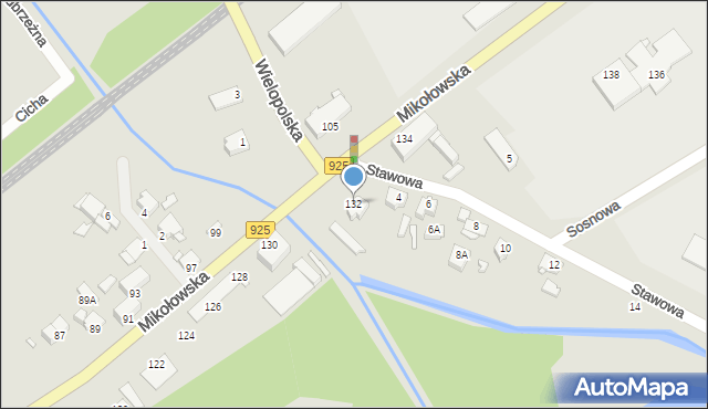 Rybnik, Mikołowska, 132, mapa Rybnika