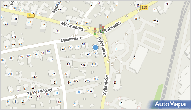 Rybnik, Mikołowska, 56A, mapa Rybnika