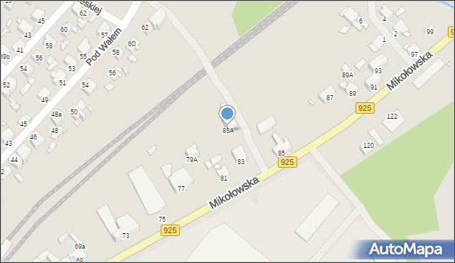 Rybnik, Mikołowska, 83A, mapa Rybnika