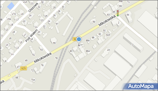 Rybnik, Mikołowska, 84, mapa Rybnika