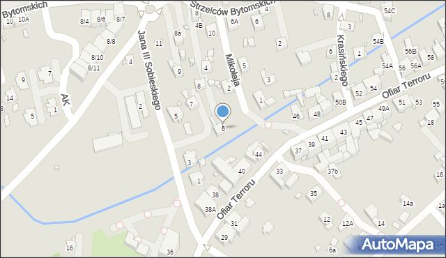 Rydułtowy, Mikołaja, 6, mapa Rydułtowy