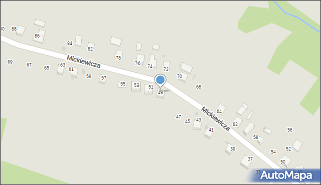 Ryglice, Mickiewicza Adama, 49, mapa Ryglice